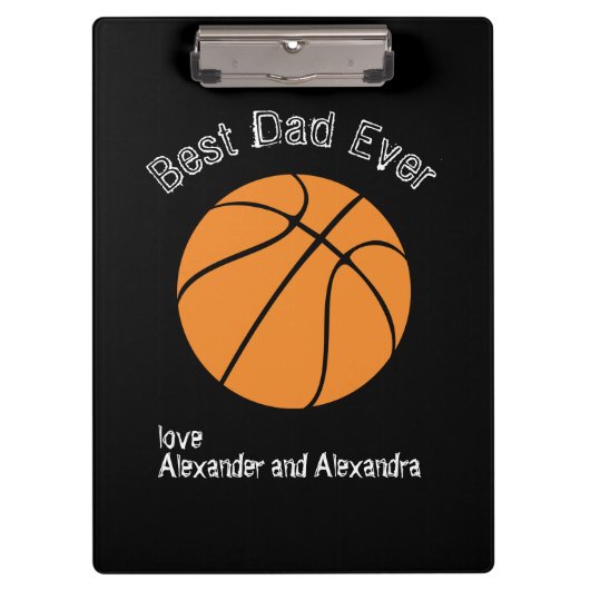 最高のパパエバーバスケットボール動揺して文字 クリップボード (正面)