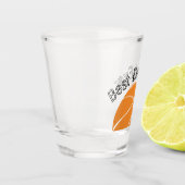 最高のパパエバーバスケットボール動揺して文字 ショットグラス (左)