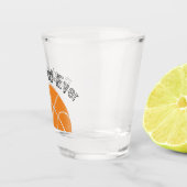 最高のパパエバーバスケットボール動揺して文字 ショットグラス (右)