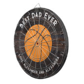 最高のパパエバーバスケットボール動揺して文字 ダーツボード (正面右)