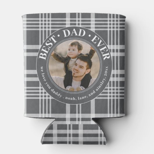 最高のパパエバーバッファロープリドカスタムフォト父親 缶クーラー (裏面)