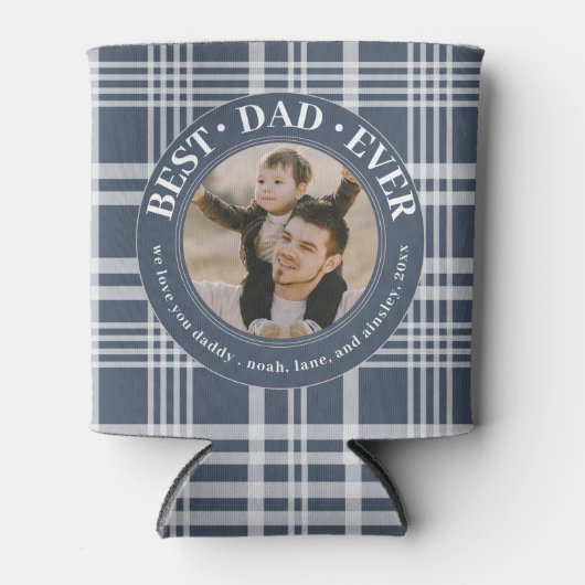 最高のパパエバーバッファロープリドカスタムフォト父親 缶クーラー (正面)