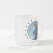 最高のパパエバーパトリオティックスターレトロ写真 フロストグラスマグカップ (正面右)