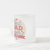 最高のパパエバーパトリオティックスターレトロ写真 フロストグラスマグカップ (正面左)