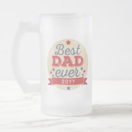 最高のパパエバーパトリオティックスターレトロ写真 フロストグラスマグカップ