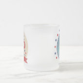 最高のパパエバーパトリオティックスターレトロ写真 フロストグラスマグカップ (中央)