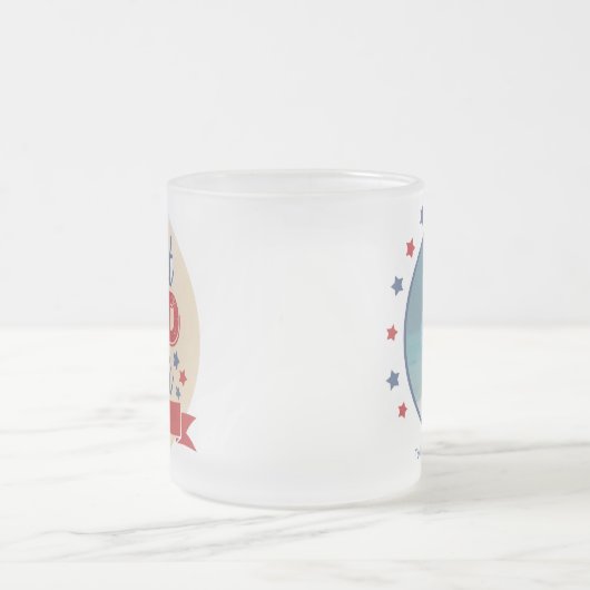 最高のパパエバーパトリオティックスターレトロ写真 フロストグラスマグカップ (中央)
