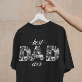 最高のパパエバーパパ白黒フォトコラージュ Tシャツ