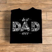 最高のパパエバーパパ白黒フォトコラージュ Tシャツ