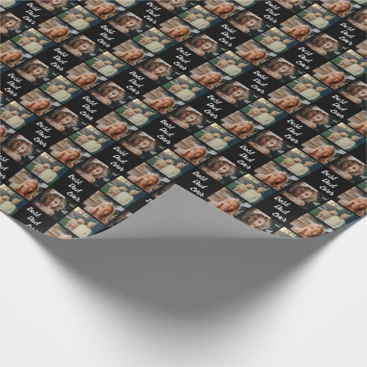 最高のパパエバーファミリー&チャイルドフォトデザイン ラッピングペーパー (角)