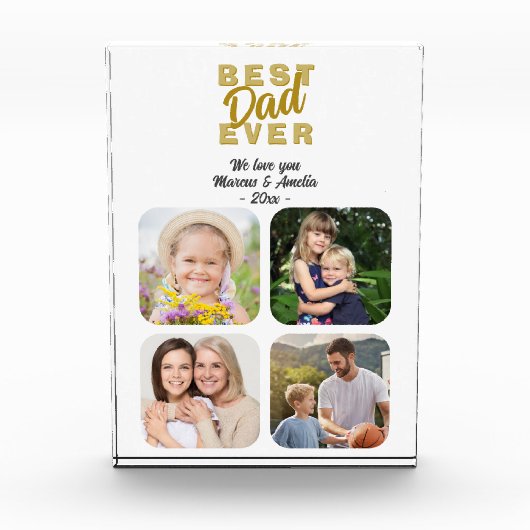 最高のパパエバーファーザー4ファミリー フォトブロック (正面)