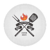 最高のパパエバーファーズデイ名前をカスタムする カッティングボード (正面)