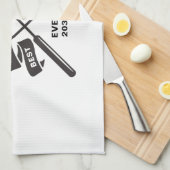 最高のパパエバーファーズデイ名前をカスタムする キッチンタオル (四つ折り)