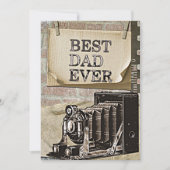 最高のパパエバーファーズデイ素朴バックヤードクックアウト 招待状 (正面)