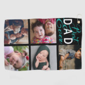 最高のパパエバーフォトコラージュ ゴルフタオル (横)