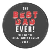 最高のパパエバーブラックタイポグラフィ父の日 アイスホッケーパック (正面)