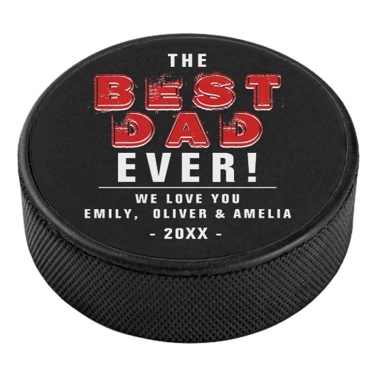 最高のパパエバーブラックタイポグラフィ父の日 アイスホッケーパック (3/4)