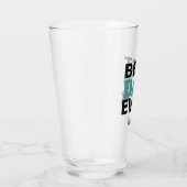 最高のパパエバーブラックティール（緑がかった色）タイポグラフィパーソナライズされた タンブラーグラス (右)