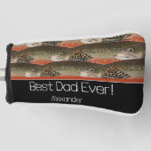 最高のパパエバーブラックラストフィッシャーマンフライ ゴルフヘッドカバー (正面)