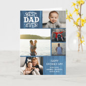 最高のパパエバーブルーウッド5フォトファザーズデイ カード (黄色い花)