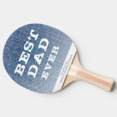 最高のパパエバーブルージーンズデニムモダンタイポグラフィ 卓球ラケット (横)