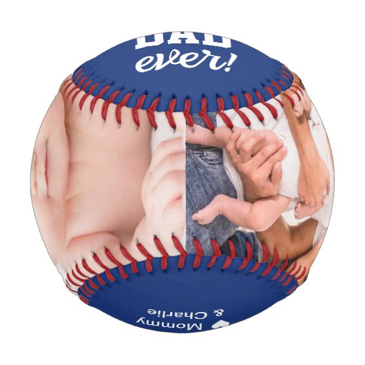 最高のパパエバーブルーファーザーの日の写真カスタム 野球ボール (正面)