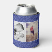 最高のパパエバーブルーレザープリントフォトコラージュ 缶クーラー (缶正面)