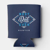 最高のパパエバーベースボールダイヤモンドネーム&モノグラム 缶クーラー (裏面)