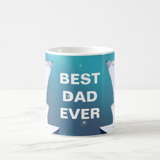 最高のパパエバーポーラベアイラストレーション コーヒーマグカップ (中央)