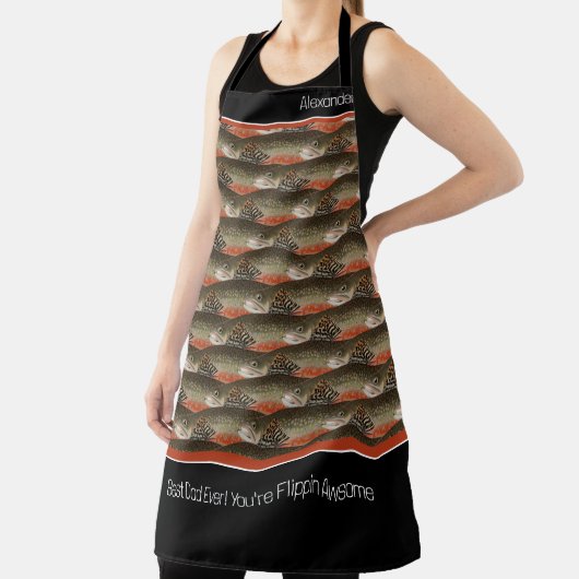 最高のパパエバーマス白黒さび魚のパターン エプロン (インサイチュ)