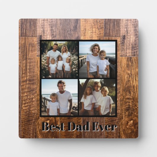 最高のパパエバーラスティックダークウッド粒子パパ フォトプラーク (正面)
