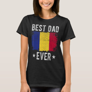 最高のパパエバールーマニア国旗のルー最高のマニアパパ Tシャツ