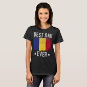 最高のパパエバールーマニア国旗のルー最高のマニアパパ Tシャツ (正面フル)