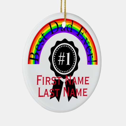 最高のパパエバーレインボーオーナメントHAMbWG セラミックオーナメント (右)