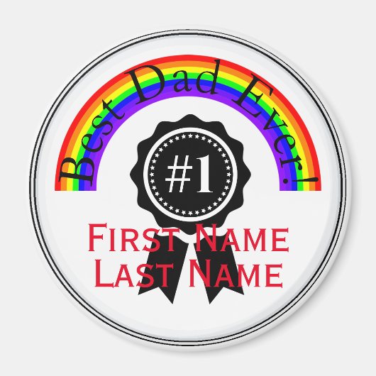 最高のパパエバーレインボーマグネットHAMbWG マグネット (正面)