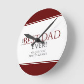 最高のパパエバーレッドブラックファザーデイ ラウンド壁時計 (傾斜)