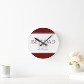 最高のパパエバーレッドブラックファザーデイ ラウンド壁時計 (ホーム)