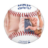最高のパパエバーレッドブルーファーザーの日の写真カスタム 野球ボール (正面)