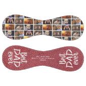 最高のパパエバーレッドレザープリント6フォトコラージュ ソフトボール (パネル)