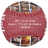 最高のパパエバーレッドレザープリント6フォトコラージュ ソフトボール (裏面)