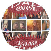 最高のパパエバーレッドレザープリント6フォトコラージュ ソフトボール (正面)