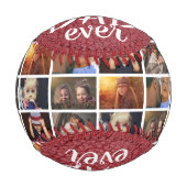 最高のパパエバーレッドレザープリント6フォトコラージュ 野球ボール (正面)