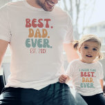 最高のパパエバーレトロヴィンテージフォント父の日 Tシャツ<br><div class="desc">パパ最高のは常にレトロなフォントと色でカスタマイズ可能な日付を設定したシャツ。私のコレクション「パパと私のマッチング最高のデザイン」の中で子供のためのマッチングシャツを見つける"私は今までパパを持っている"。</div>