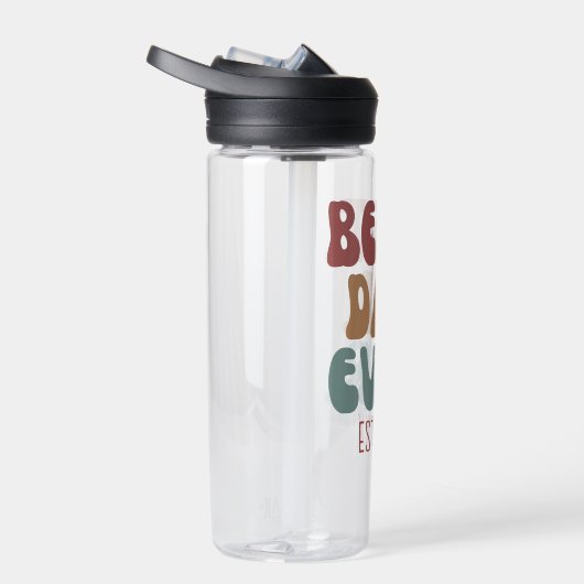 最高のパパエバーレトロヴィンテージ70sフォント父の日 ウォーターボトル (右面)