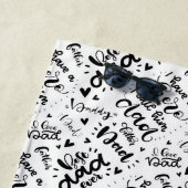 最高のパパエバーワードアート白黒父の日フロリダ ビーチタオル (インサイチュ)