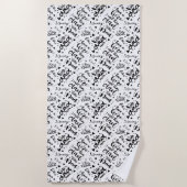 最高のパパエバーワードアート白黒父の日フロリダ ビーチタオル (正面)