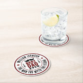 最高のパパエバーヴィンテージウェスタンのロゴファーザーズデイ ラウンドペーパーコースター (インサイチュ)