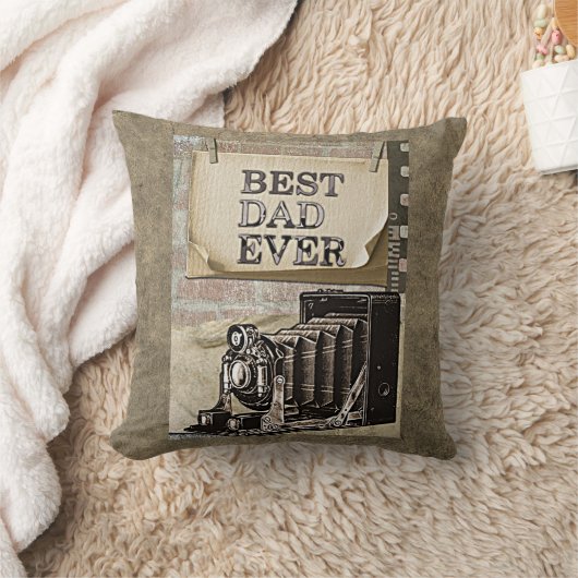 最高のパパエバーヴィンテージカメラ父の日アンティーク クッション (ブランケット)