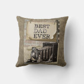 最高のパパエバーヴィンテージカメラ父の日アンティーク クッション (裏面)