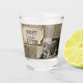 最高のパパエバーヴィンテージカメラ父の日アンティーク ショットグラス (正面)